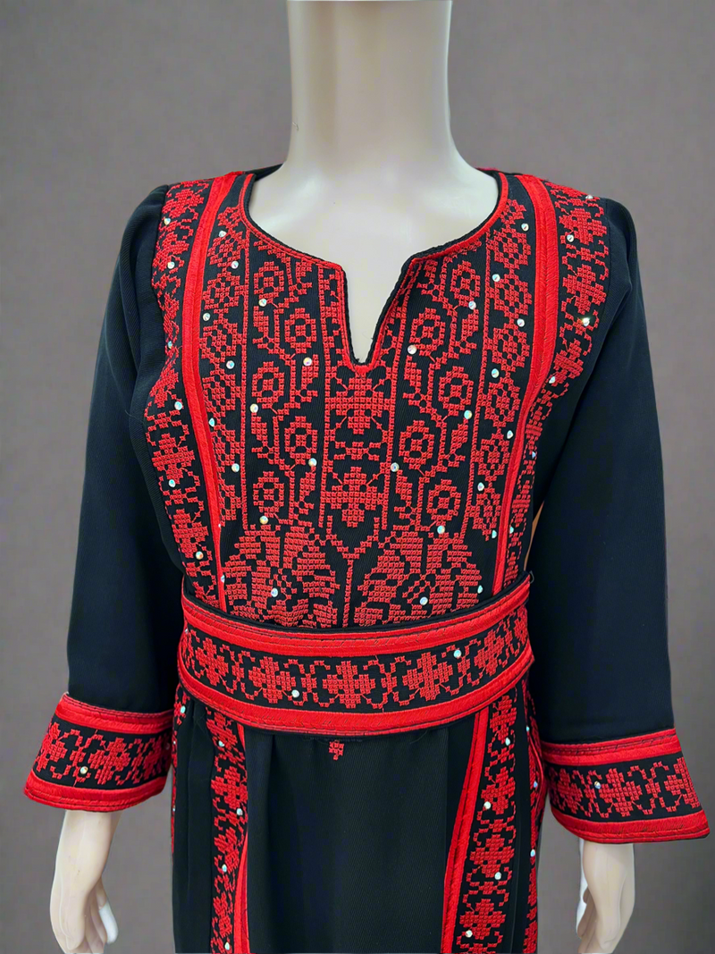 Bet Dajan Dress For Kids With Plain Red