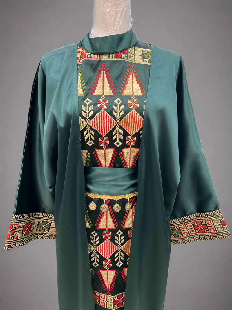 Dark Green Two-Piece Abaya