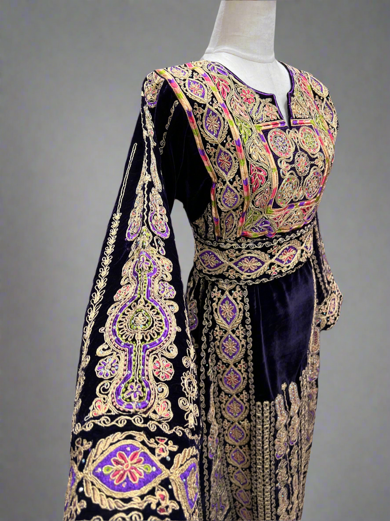 Malka Velvet Thobe - Purple