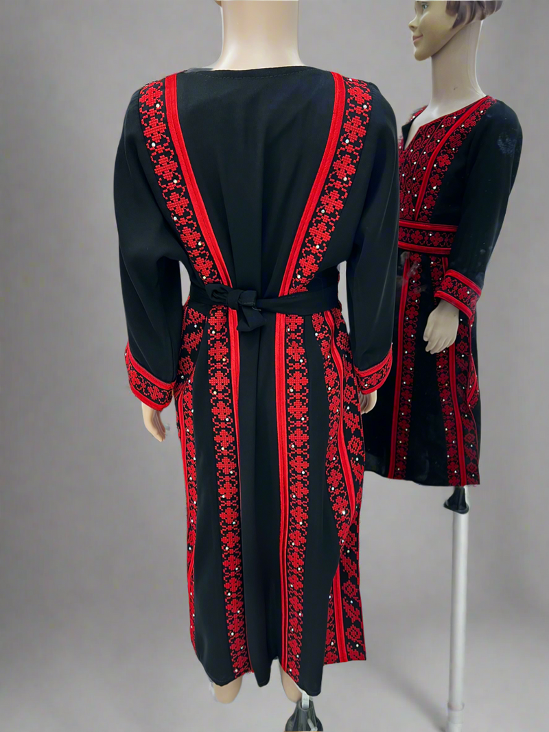 Bet Dajan Dress For Kids With Plain Red