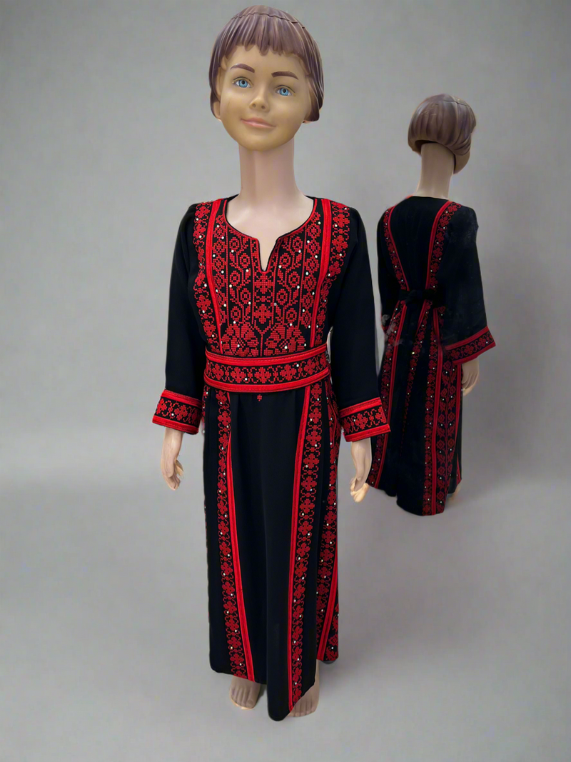Bet Dajan Dress For Kids With Plain Red