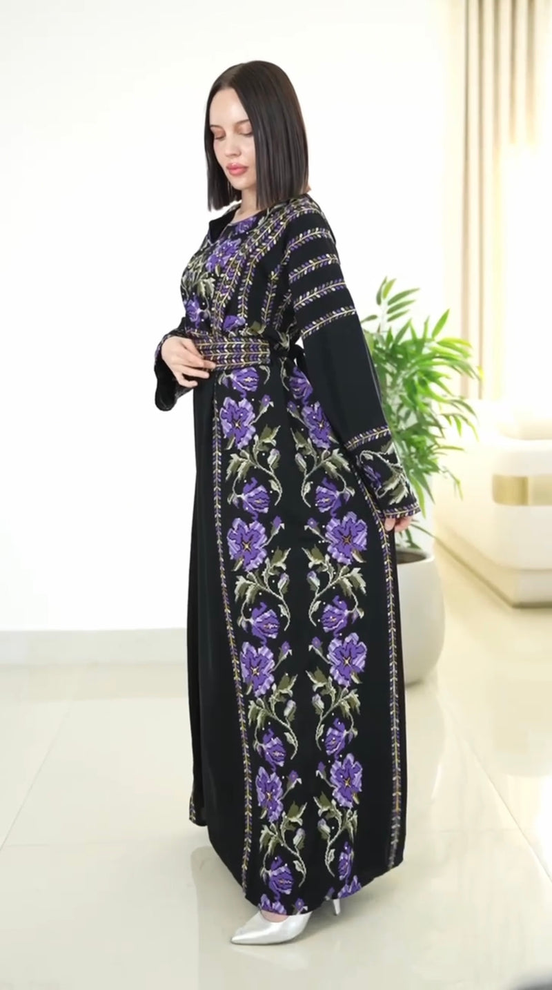 Al Jouri Thobe - Black & Purple