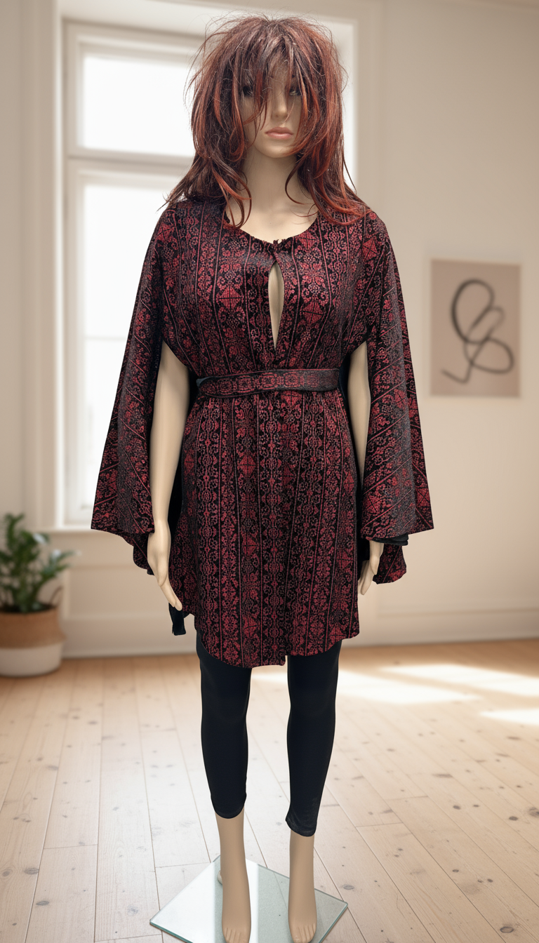 Embroidered Red Velvet Cap