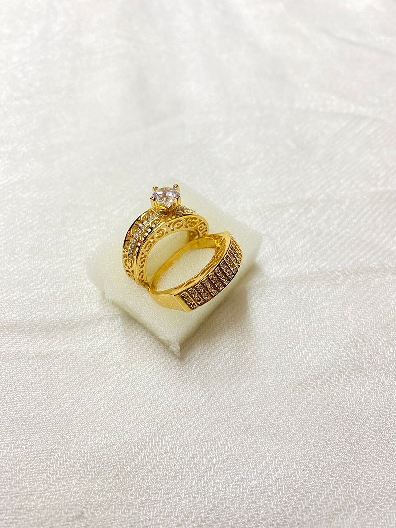 Gold plated 2pc ring size