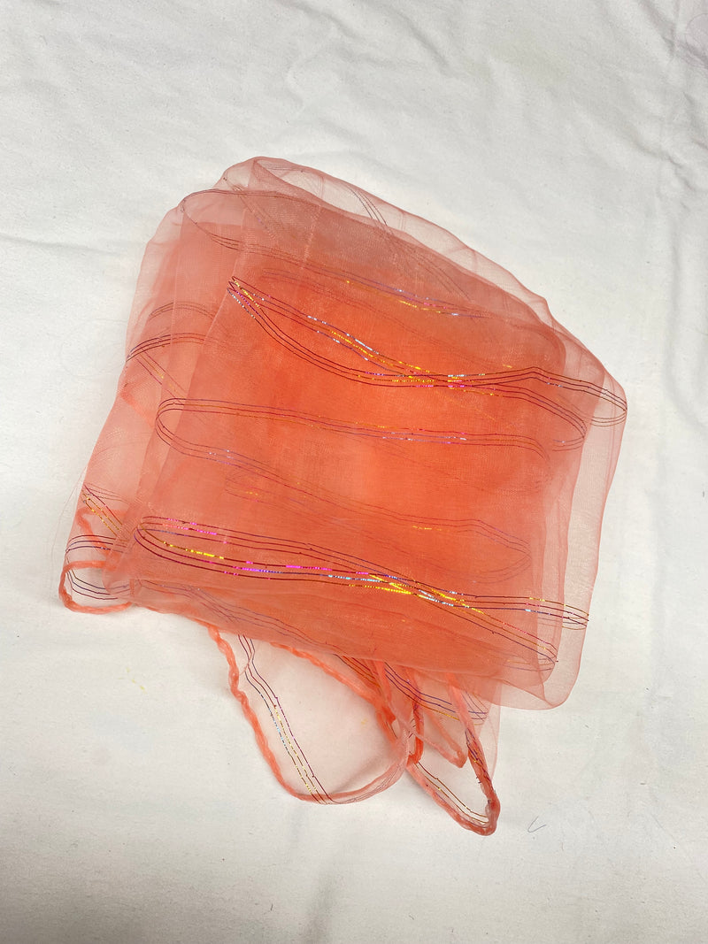 sheer chiffon mini scarf orange