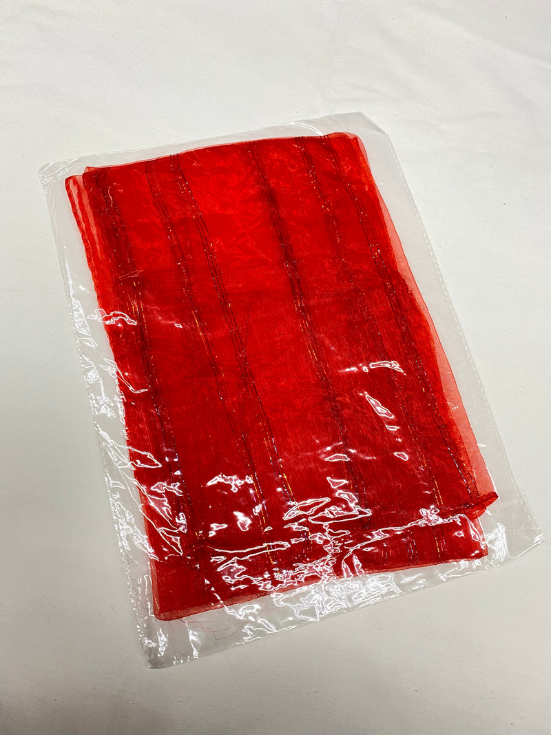 sheer chiffon mini scarf red